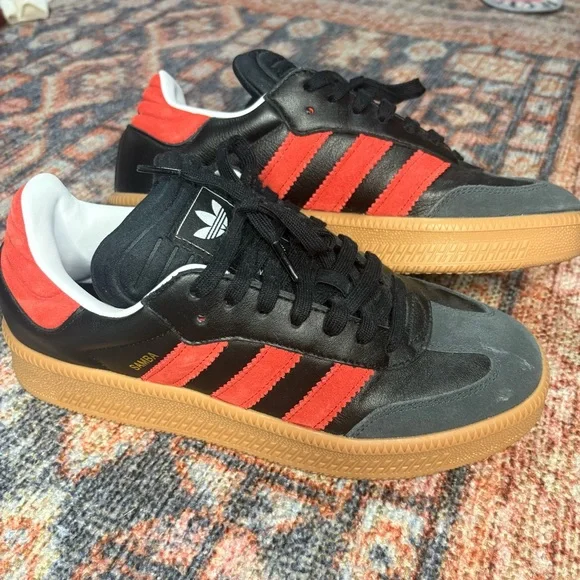 Adidas Black and Red Samba Sneakers size 8.5 women’s